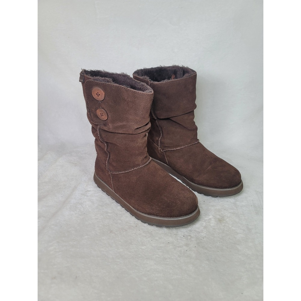 Skechers Australia Chocolate Brown Suede Boots Apres Ski Cabincore Slouch 8.5